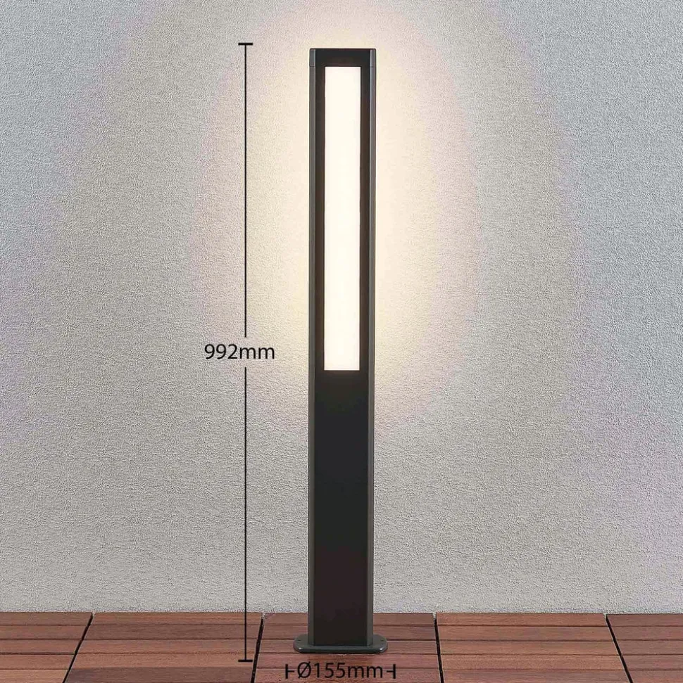 Lucande LED tuinpadverlichting Mhairi, hoekig, antraciet, 100 cm