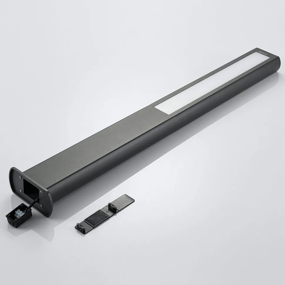 Lucande LED tuinpadverlichting Mhairi, hoekig, antraciet, 100 cm