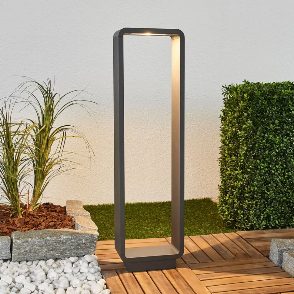 Lucande LED tuinpadverlichting Ninon, 80 cm, antraciet, metaal