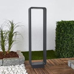 Lucande LED tuinpadverlichting Ninon, 80 cm, antraciet, metaal