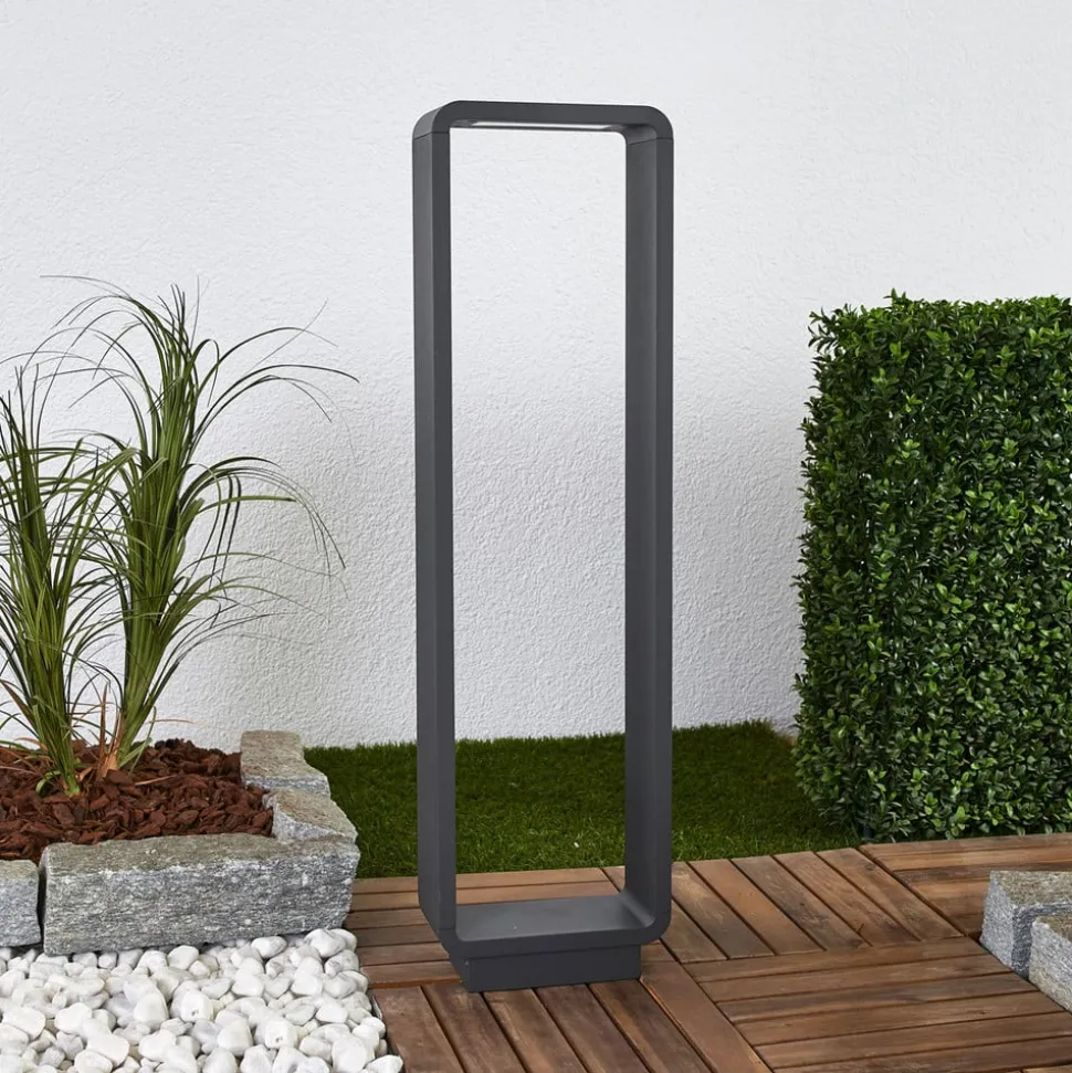 Lucande LED tuinpadverlichting Ninon, 80 cm, antraciet, metaal