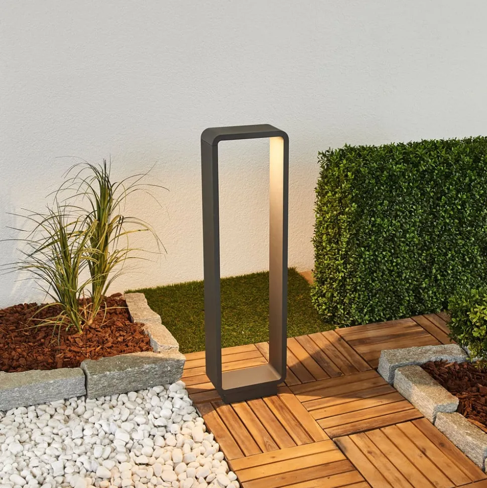 Lucande LED tuinpadverlichting Ninon, 80 cm, antraciet, metaal