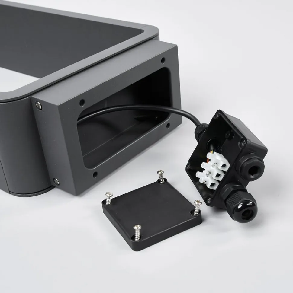 Lucande LED tuinpadverlichting Ninon, 80 cm, antraciet, metaal