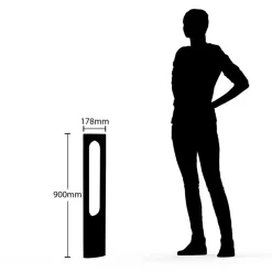 Lucande LED tuinpadverlichting Fenti, 90 cm, antraciet, aluminium