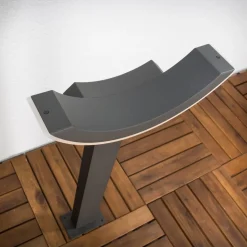 Lucande LED tuinpadverlichting Half, 60 cm, antraciet, metaal, IP54