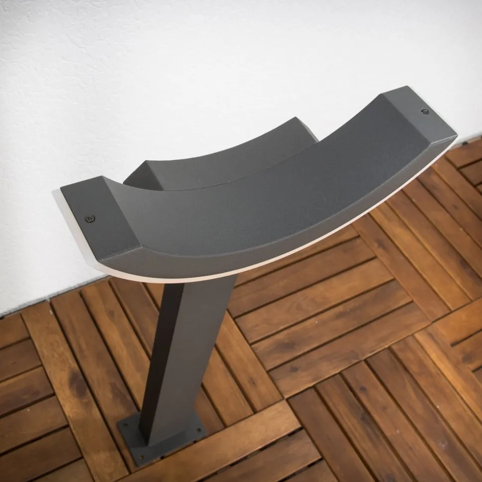 Lucande LED tuinpadverlichting Half, 60 cm, antraciet, metaal, IP54