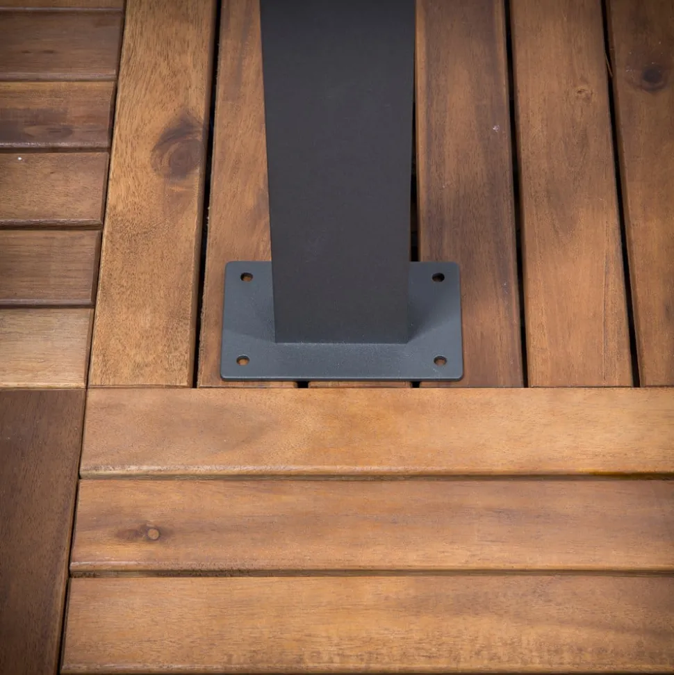 Lucande LED tuinpadverlichting Half, 60 cm, antraciet, metaal, IP54