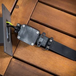 Lucande LED tuinpadverlichting Half, 60 cm, antraciet, metaal, IP54