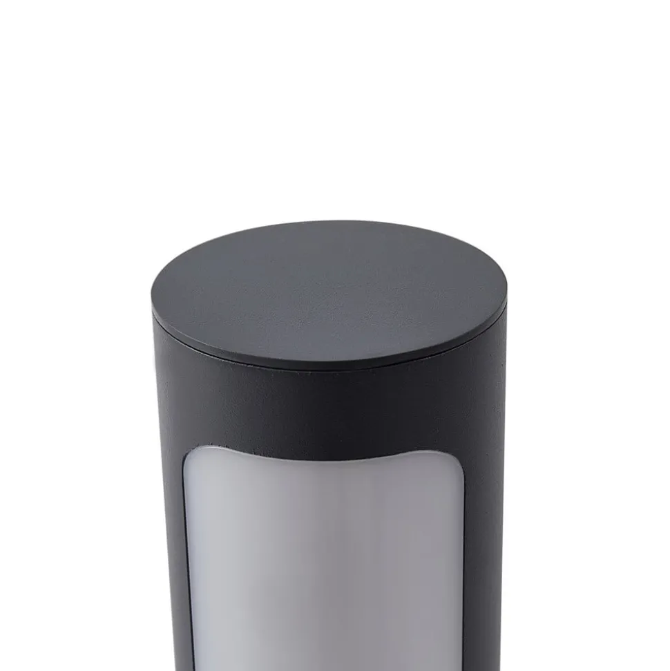 Lucande LED tuinpadverlichting Tuberia, antraciet, metaal, 80 cm