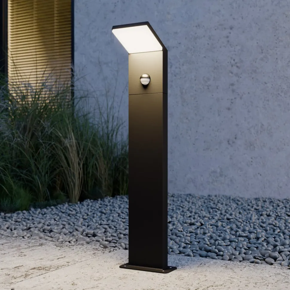 Lucande LED tuinpadverlichting Nevio, sensor, 60cm, antraciet