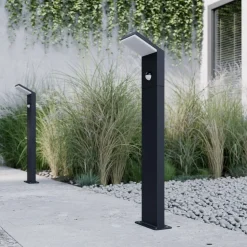 Lucande LED tuinpadverlichting Nevio, sensor, 60cm, antraciet