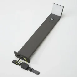 Lucande LED tuinpadverlichting Nevio, sensor, 60cm, antraciet