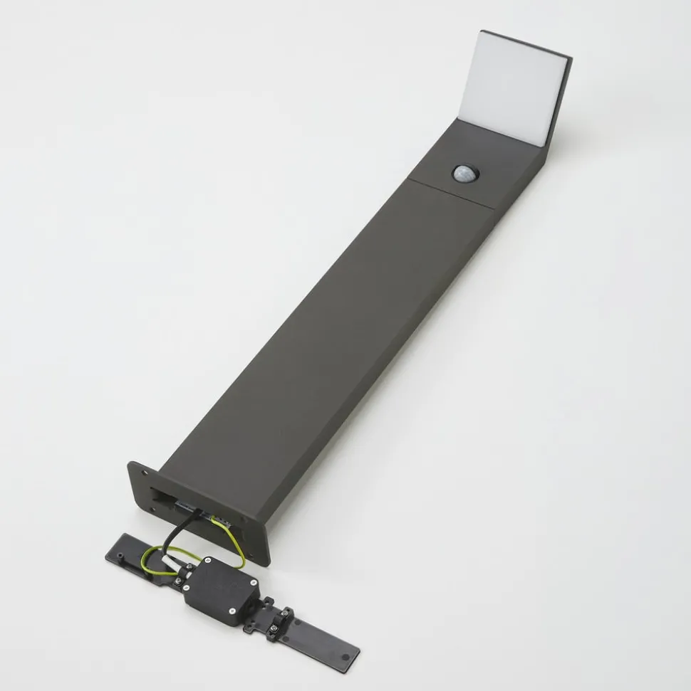 Lucande LED tuinpadverlichting Nevio, sensor, 60cm, antraciet