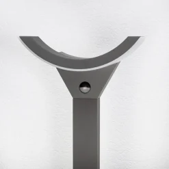 Lucande LED tuinpadverlichting Half, sensor, 60 cm, antraciet, IP54