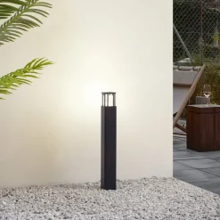 Lucande LED tuinpadverlichting Dakil, zwart, aluminium