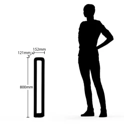 Lucande LED tuinpadverlichting Habsa, 80 cm, antraciet, metaal