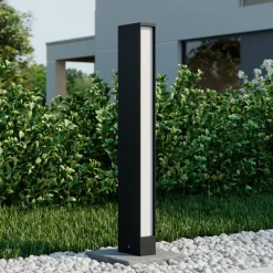 Lucande LED tuinpadverlichting Lirka, 2-lamps, grijs, metaal, 60cm