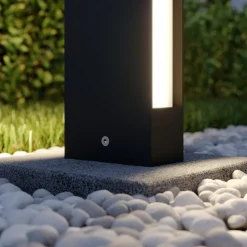 Lucande LED tuinpadverlichting Lirka, 2-lamps, grijs, metaal, 60cm