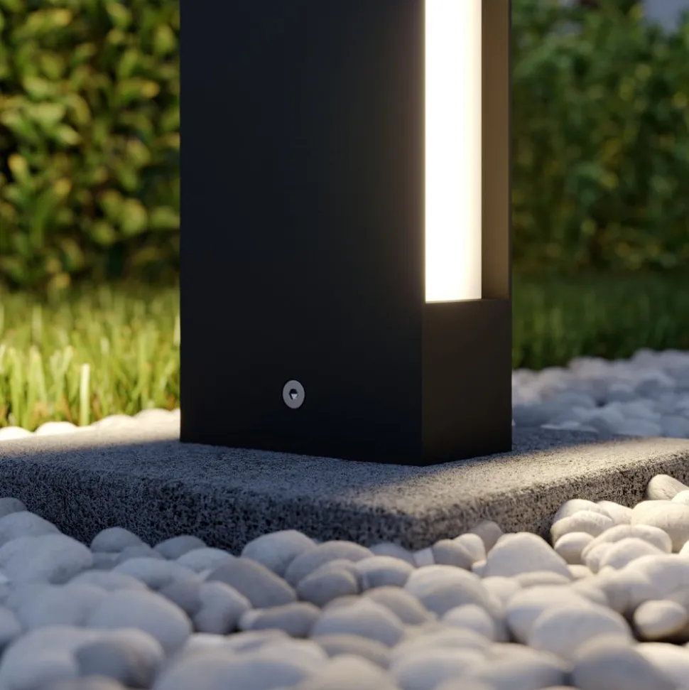 Lucande LED tuinpadverlichting Lirka, 2-lamps, grijs, metaal, 60cm