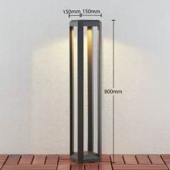 Lucande LED tuinpadverlichting Fery, antraciet, metaal, 80cm, IP65