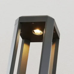 Lucande LED tuinpadverlichting Fery, antraciet, metaal, 80cm, IP65