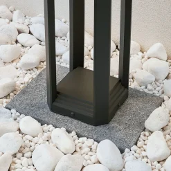 Lucande LED tuinpadverlichting Fery, antraciet, metaal, 80cm, IP65