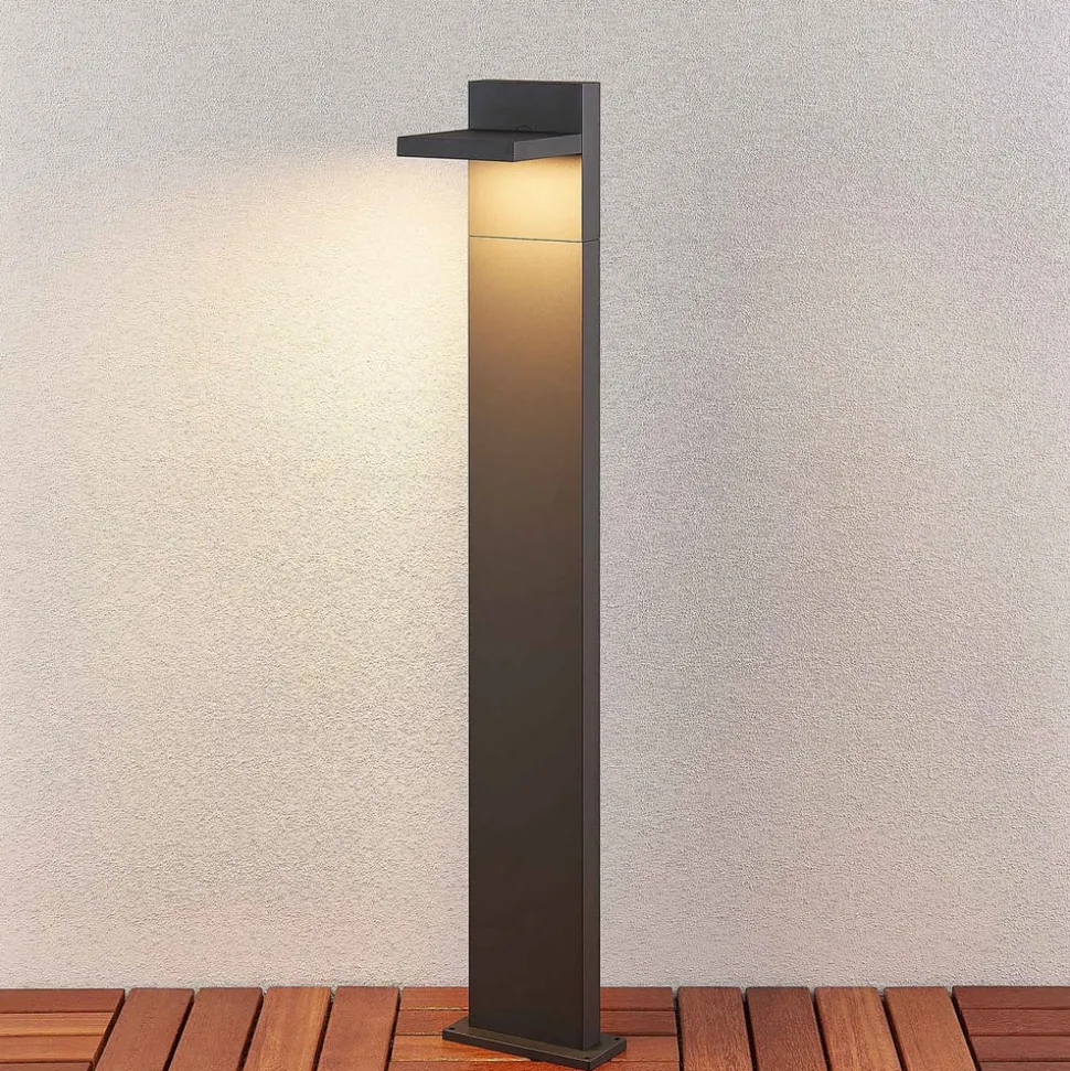 Lucande LED tuinpadverlichting Silvan, 100 cm, antraciet, metaal