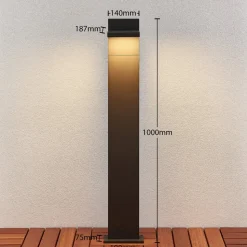 Lucande LED tuinpadverlichting Silvan, 100 cm, antraciet, metaal