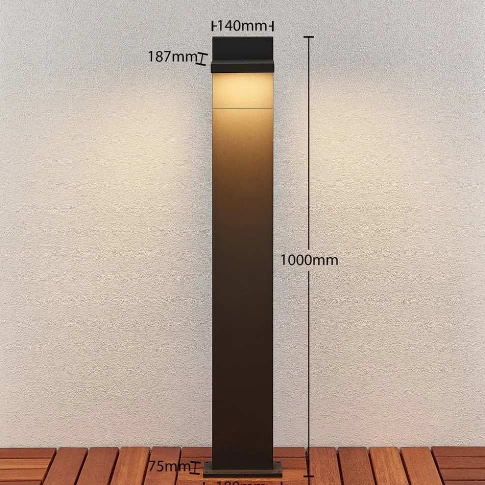 Lucande LED tuinpadverlichting Silvan, 100 cm, antraciet, metaal