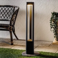 Lucande LED tuinpadverlichting Pirron, 80 cm, driehoekig, IP54