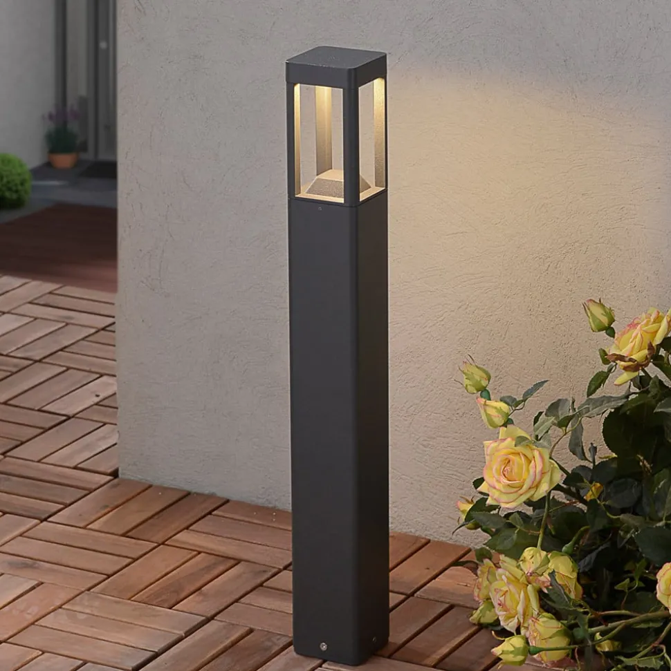 Lucande LED tuinpadverlichting Bernd, 60 cm, antraciet, aluminium