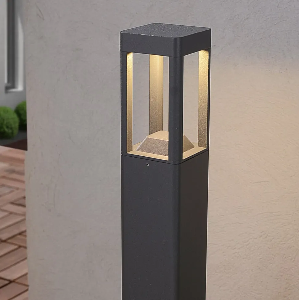 Lucande LED tuinpadverlichting Bernd, 60 cm, antraciet, aluminium