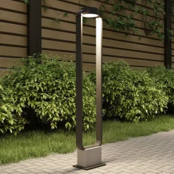 Lucande LED tuinpadverlichting Belna, 100cm, antraciet, beton, IP65