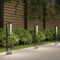 Lucande LED tuinpadverlichting Belna, 100cm, antraciet, beton, IP65