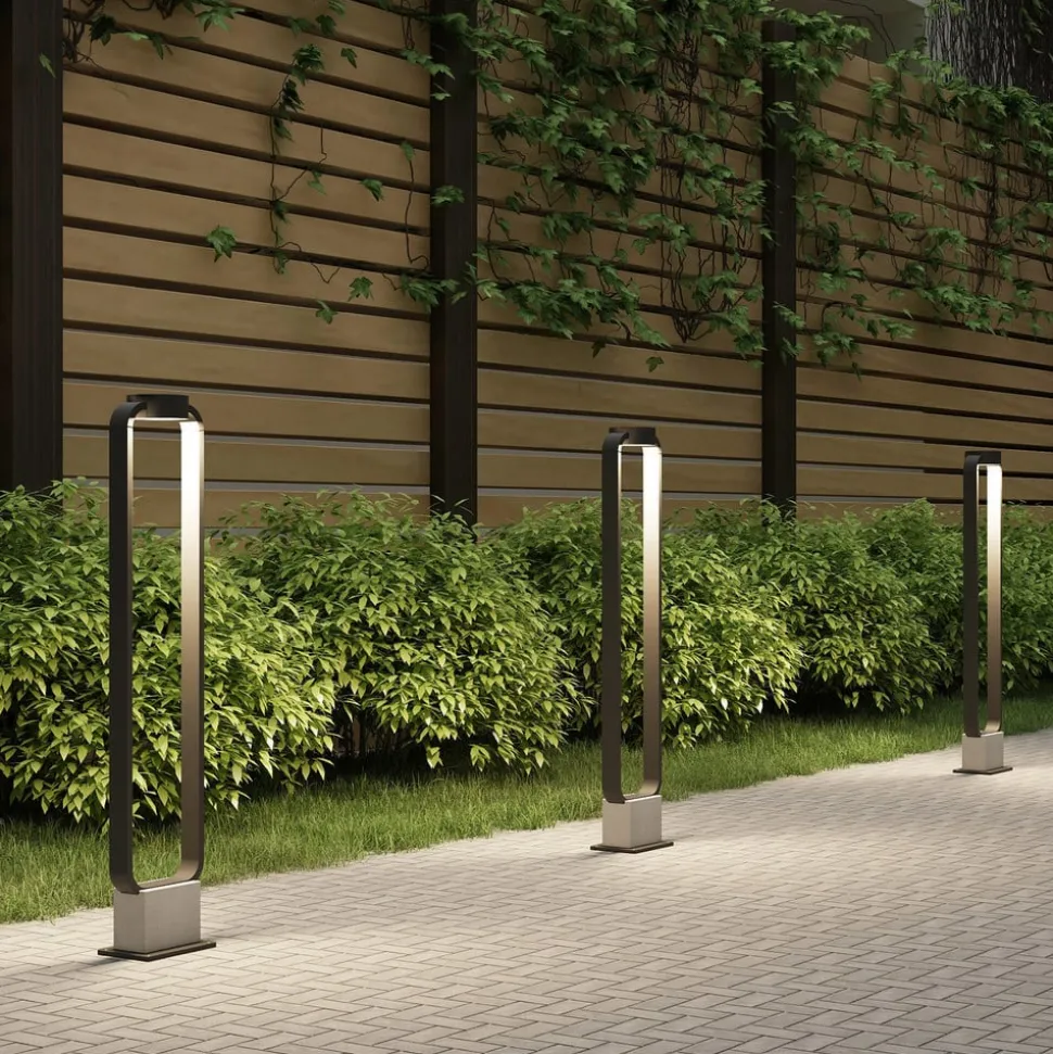 Lucande LED tuinpadverlichting Belna, 100cm, antraciet, beton, IP65