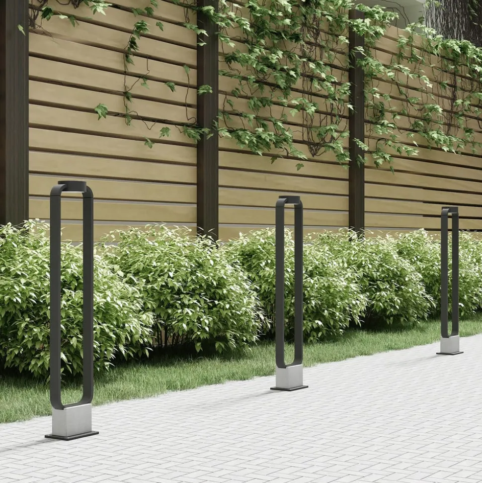 Lucande LED tuinpadverlichting Belna, 100cm, antraciet, beton, IP65