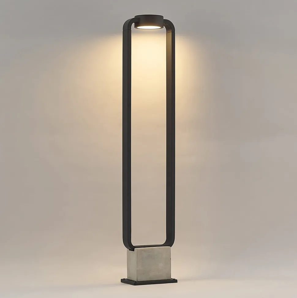 Lucande LED tuinpadverlichting Belna, 100cm, antraciet, beton, IP65