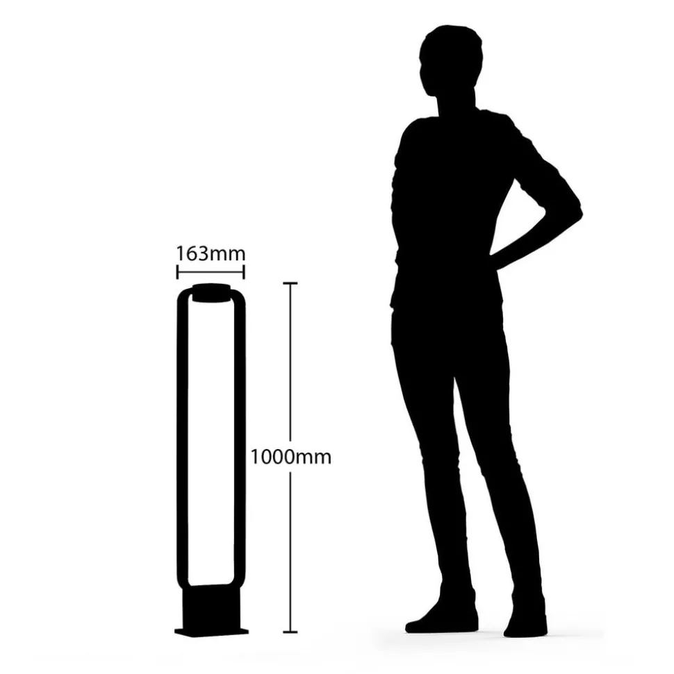 Lucande LED tuinpadverlichting Belna, 100cm, antraciet, beton, IP65