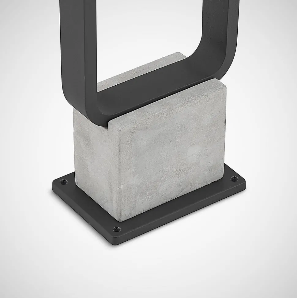 Lucande LED tuinpadverlichting Belna, 100cm, antraciet, beton, IP65