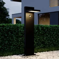 Lucande LED tuinpadverlichting Silvan, 65 cm, sensor, antraciet