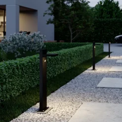 Lucande LED tuinpadverlichting Silvan, 65 cm, sensor, antraciet