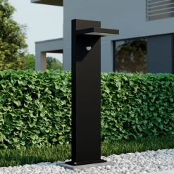 Lucande LED tuinpadverlichting Silvan, 65 cm, sensor, antraciet