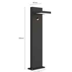 Lucande LED tuinpadverlichting Silvan, 65 cm, sensor, antraciet