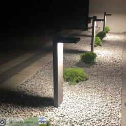 Lucande LED tuinpadverlichting Silvan, 65 cm, sensor, antraciet