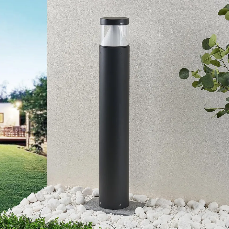 Lucande LED tuinpadverlichting Darja, antraciet, metaal, 100cm, IP54