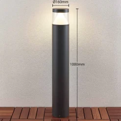 Lucande LED tuinpadverlichting Darja, antraciet, metaal, 100cm, IP54