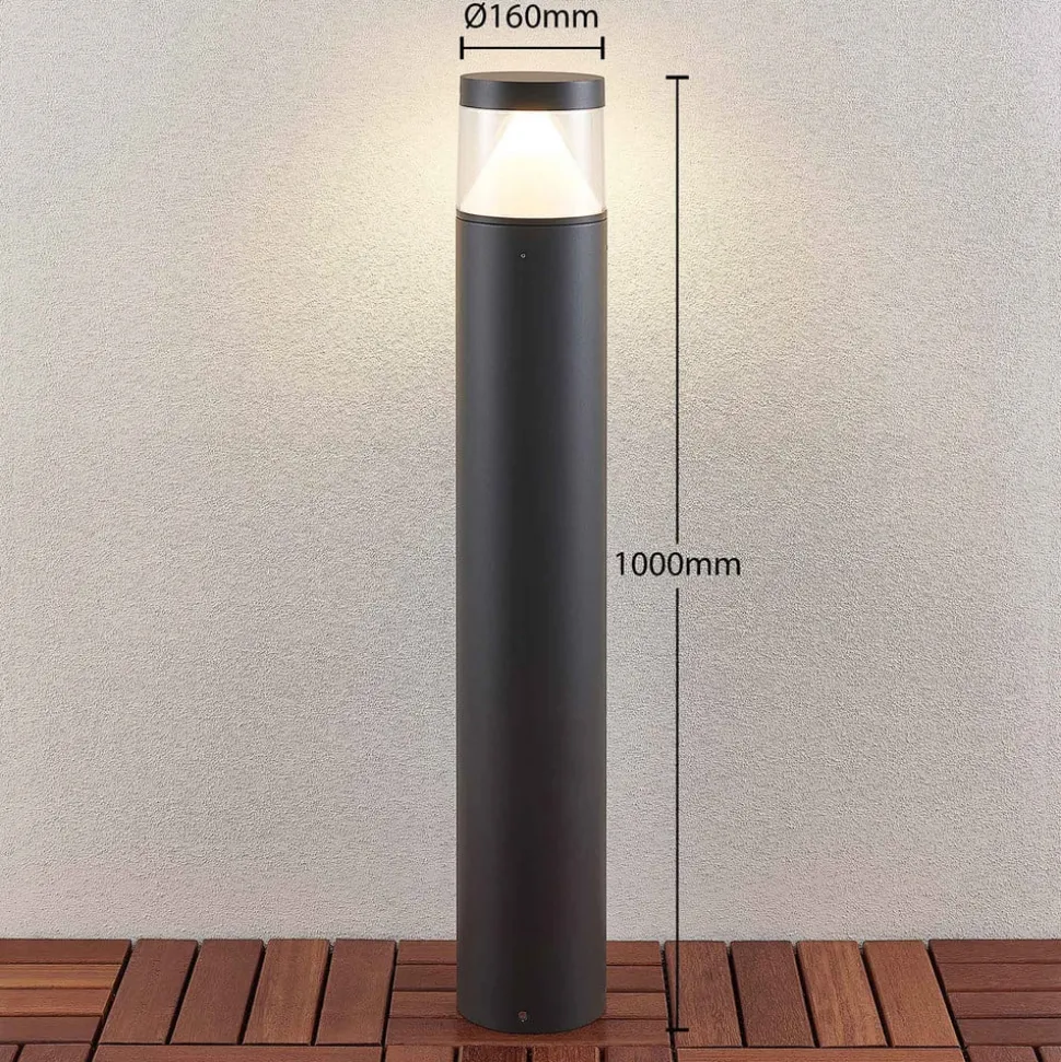 Lucande LED tuinpadverlichting Darja, antraciet, metaal, 100cm, IP54