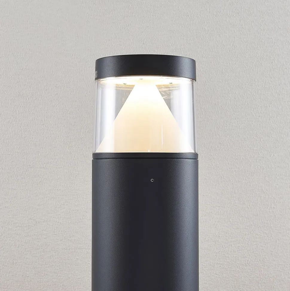 Lucande LED tuinpadverlichting Darja, antraciet, metaal, 100cm, IP54