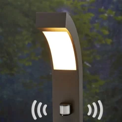 Lucande LED tuinpadverlichting Lennik, sensor, 100 cm, antraciet
