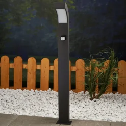 Lucande LED tuinpadverlichting Lennik, sensor, 100 cm, antraciet